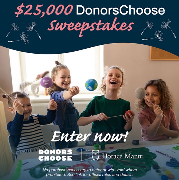 25000 DonorsChoose sweepstakes