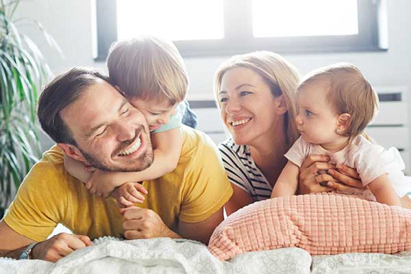 Family hugging