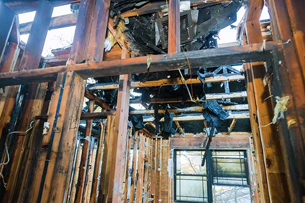 California home damaged in wildfire