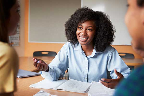 Young African American woman interviewing