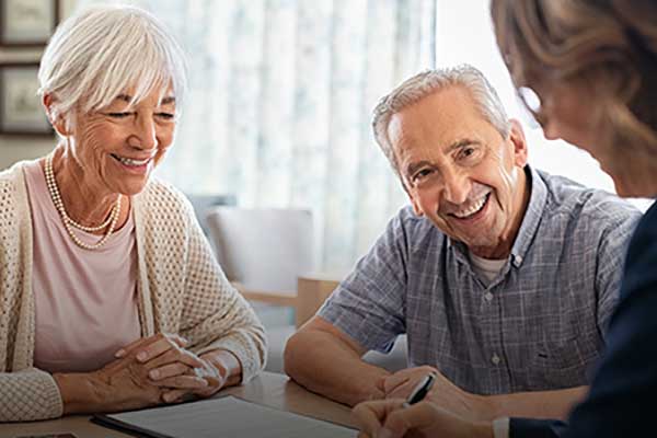 Older couple with their agent