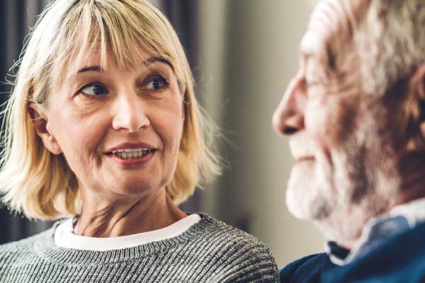 Older couple talking