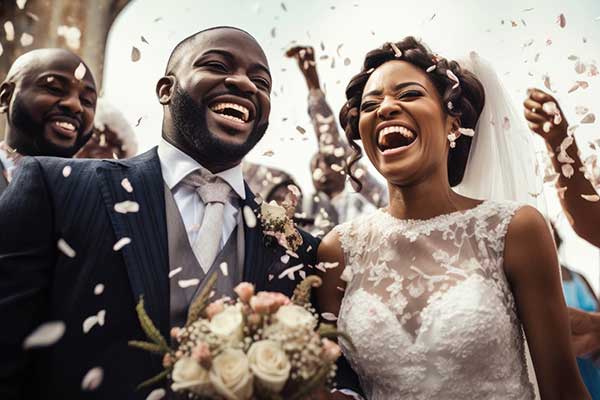 African American couple getting married